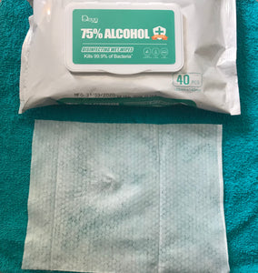75% Alcohol Disinfectant Wet wipes 2Packs of 40 wipes